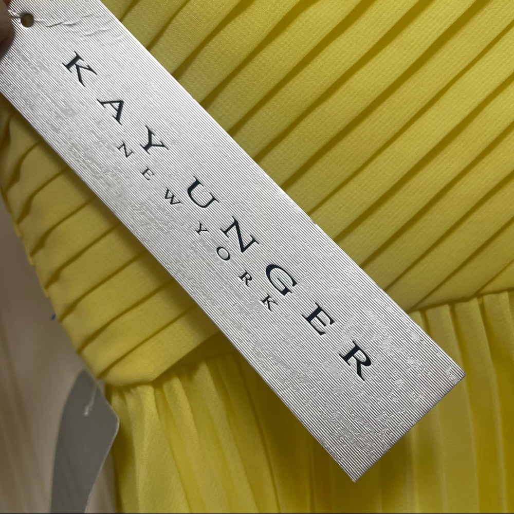 NWT KAY UNGER Beatrice Accordion Pleated Mock Neck Sleeveless Chiffon Midi Dress - Picture 14 of 14